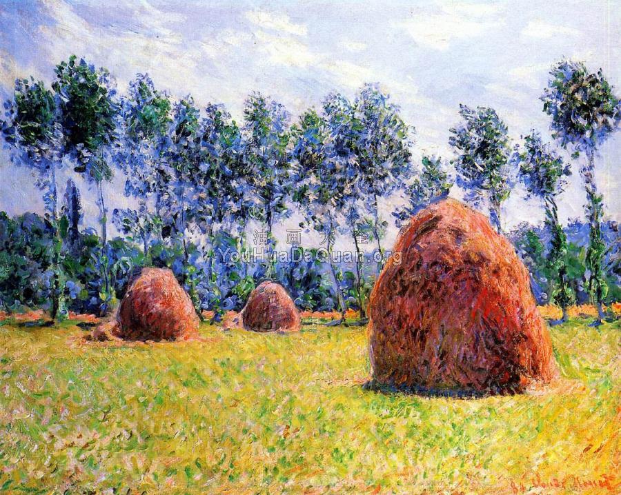 Haystacks at Giverny - 克劳德·莫奈